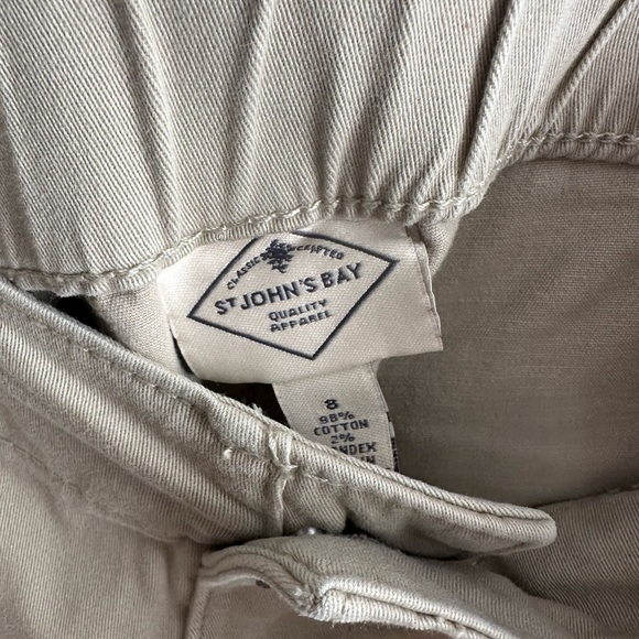 St. John's Bay Women's Straight Leg Pants in Beige - Picture 4 of 5